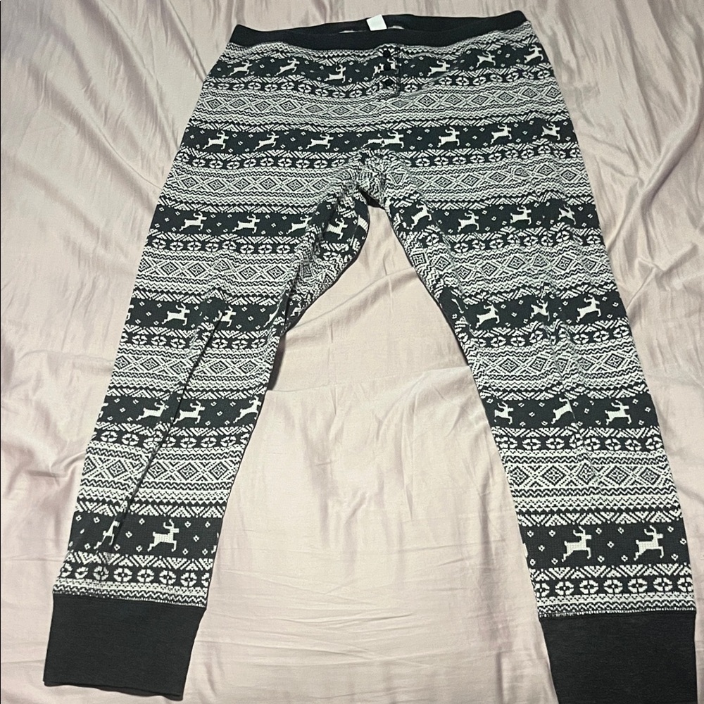 Old Navy Black and White Reindeer Pajamas